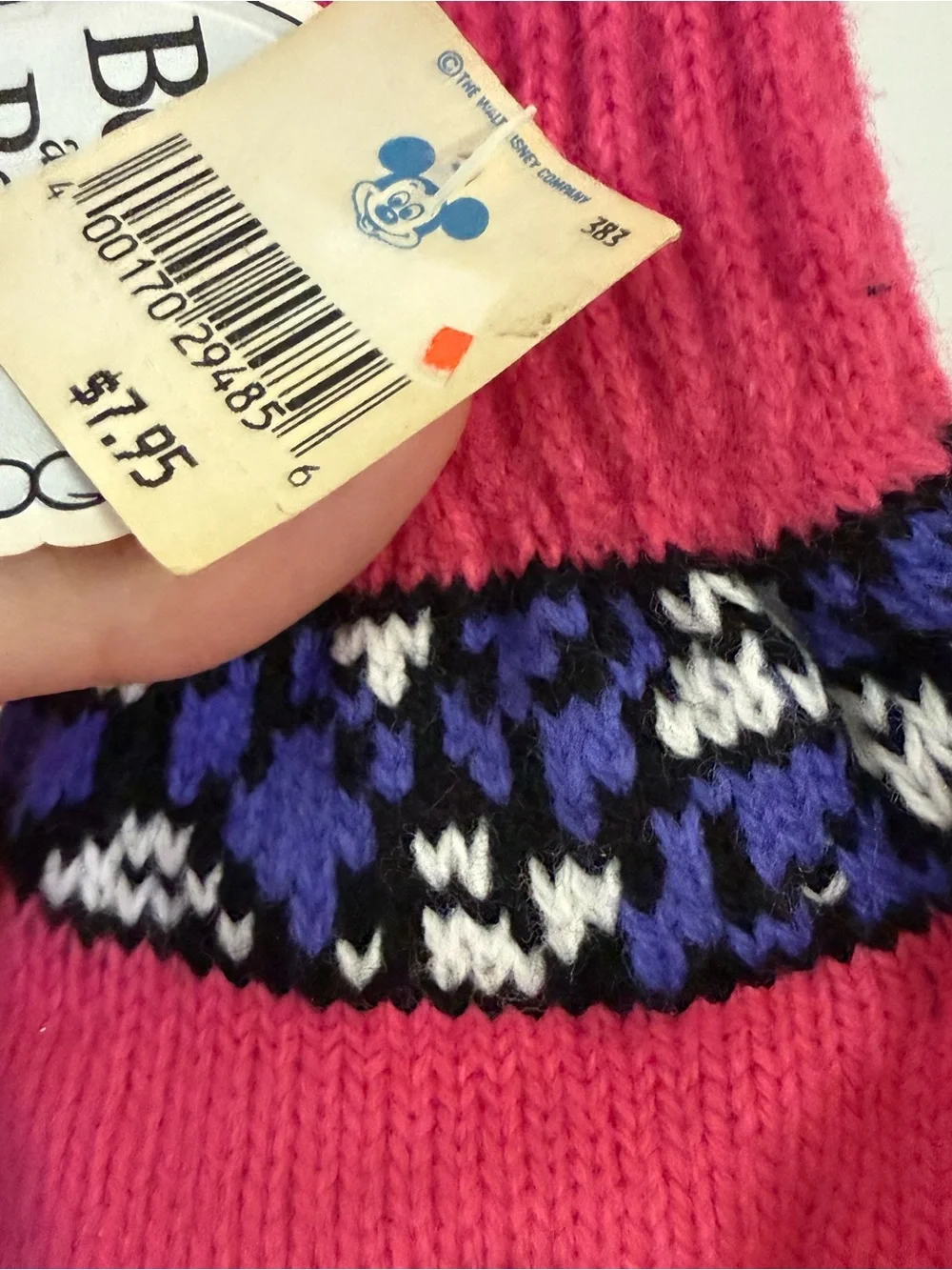 Vintage Disney beauty and the beast Pink Knit Mitten